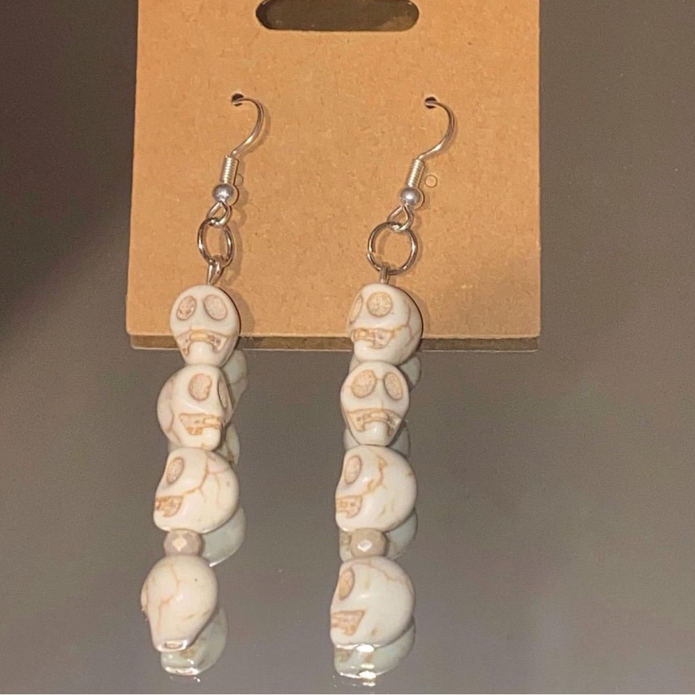 Ceramic skull earrings